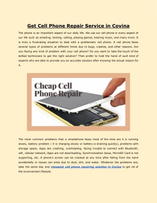 Get Cell Phone Repair Service in Covina