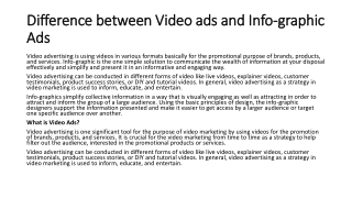 Difference Between Video Ads and Info- graphic Ads