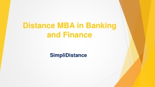 Distance MBA in Banking and Finance - SimpliDistance