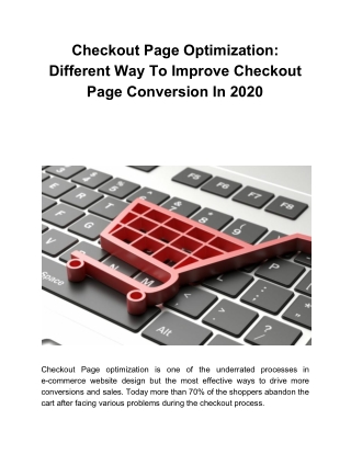 Checkout Page Optimization: Different Way To Improve Checkout Page Conversion In 2020