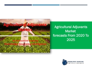 Agricultural Adjuvants Market to grow at a CAGR of 5.52% (2019-2025)