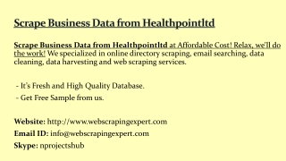 Scrape Business Data from Healthpointltd