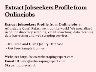 Extract Jobseekers Profile from Onlinejobs