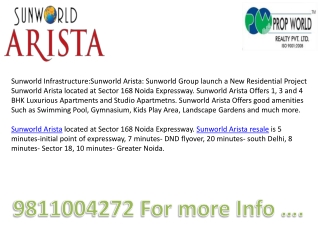 Sunworld Arista,Sunworld Arista Resale,9910003520