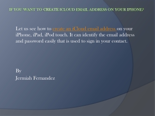 If You Want To Create iCloud Email Address On Your iPhone?