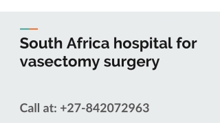 South Africa hospital for vasectomy surgery