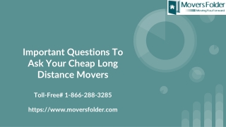 Important Questions to Ask your Cheap Long Distance Movers