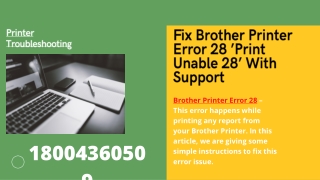 Fix Brother Printer Error 28 ’Print Unable 28’ With Support