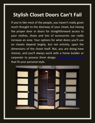 Stylish Closet Doors Can’t Fail