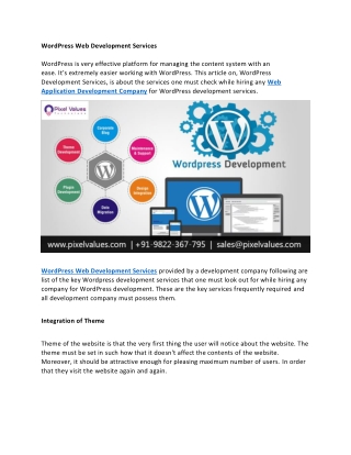 WordPress Web Development Services