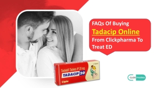 FAQs Of Buying Tadacip Online From Clickpharma To Treat ED