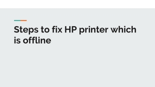 HP printer keeps going offline - How can i fix it?
