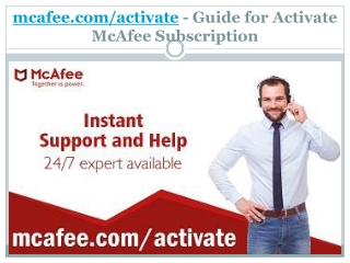 mcafee.com/activate - Guide for Activate McAfee Subscription