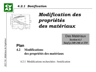 Modification des propriétés des matériaux