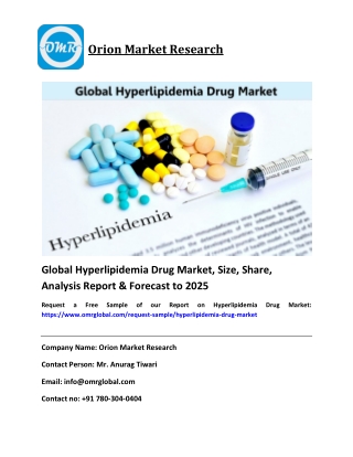 Global Hyperlipidemia Drug Market Share, Trends & Forecast to 2025