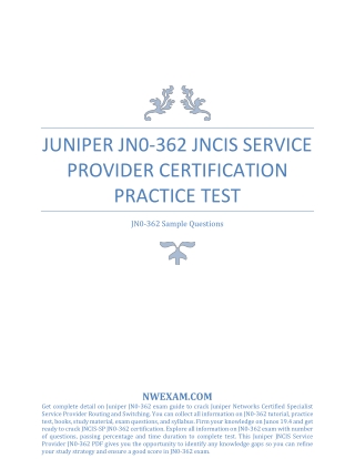 Actual Juniper JN0-362 JNCIS Service Provider Certification Practice Test