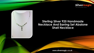 Sterling Silver 925 Handmade Necklace And Earring Set Abalone Shell Necklace