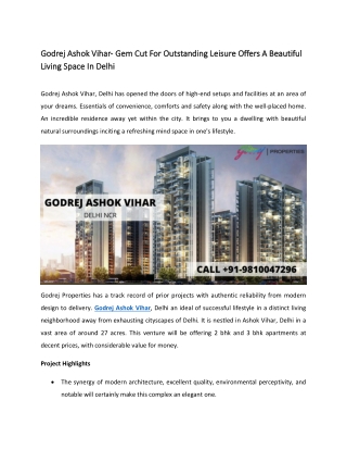 Godrej Ashok Vihar Luxurious Apartments