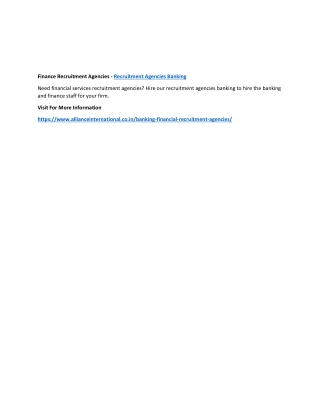 Finance Recruitment Agencies - Recruitment Agencies Banking