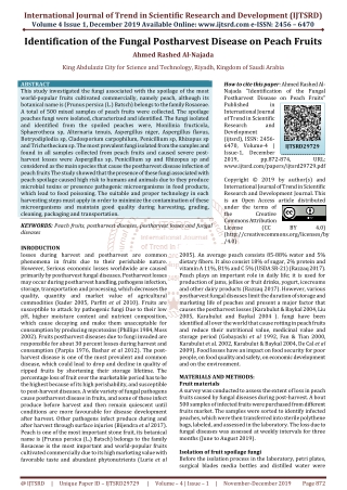 Identification of the Fungal Postharvest Disease on Peach Fruits