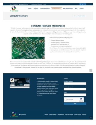 Computer Hardware & Computer Assembling Solution Company India Delhi – IT CRYONS