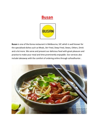 Busan korean Restaurant Melbourne, VIC - 5% off