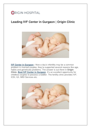 Leading IVF Center in Gurgaon | Origin Clinic