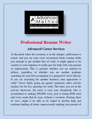 Professional Resume Writer