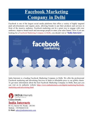 Facebook Marketing Company in Delhi