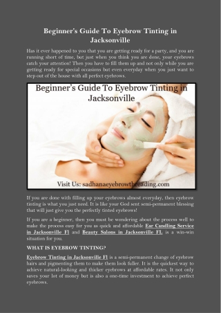 Beginner’s Guide To Eyebrow Tinting in Jacksonville