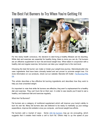 Fat Burning Pills Uk