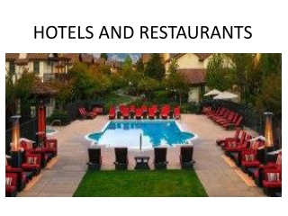HOTELS AND RESTAURANTS DUBAI