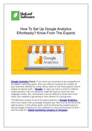 How To Set Up Google Analytics Effortlessly? Know From The Experts