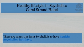 Healthy lifestyle in Seychelles by Coral Strand Hotel