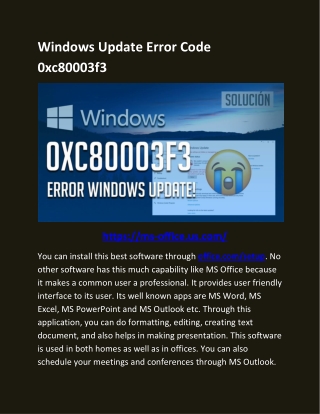 Windows Update Error Code 0xc80003f3