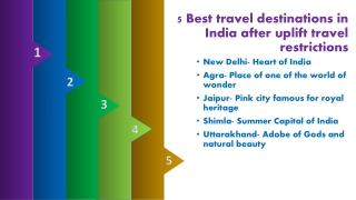 5 Best travel destinations in India after uplift travel restrictions