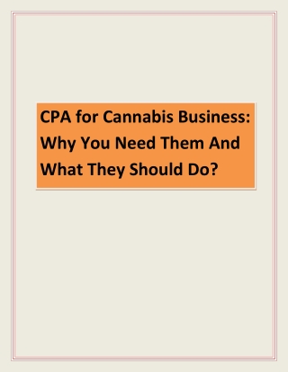 CPA for Cannabis Business: Why You Need Them And What They Should Do?