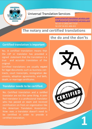 The Notary and Certified Translations the Do and the Dont's