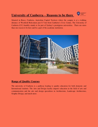 University of canberra   reasons to be there | Student Accommodation near University of Canberra