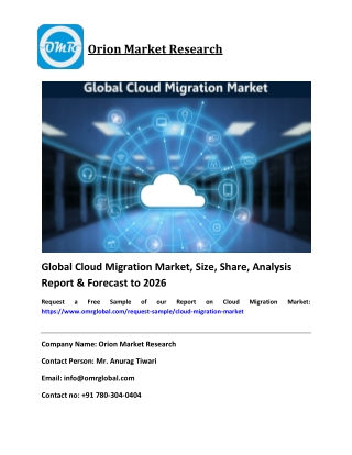 Global Cloud Migration Market Size, Comprehensive Analysis & Forecast to 2026