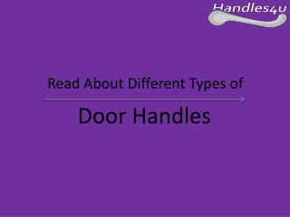 Types of Door Handles
