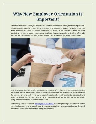 Why New Employee Orientation Is Important?