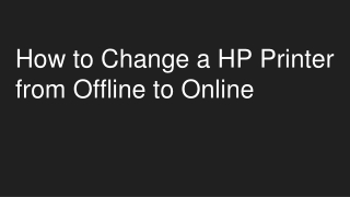 Steps to fix HP printer offline issue