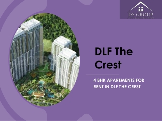 DLF The Crest - Residential 4 BHK Apartment For Rent In Golf Course Road