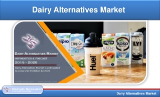 Dairy Alternatives Market will be USD 35 Billion by 2026