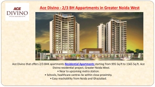 Ace Divino Greater Noida West - 2/3 BHK Residential Apartments