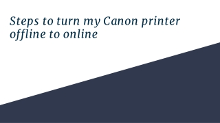 Fix your Canon printer offline issue