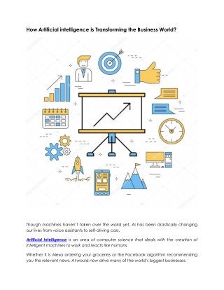How Artificial intelligence is Transforming the Business World?
