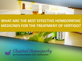 What Are the Best Effective Homeopathic Medicines For the Treatment Of Vertigo?