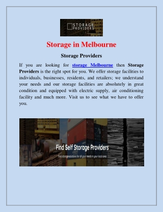 Storage Melbourne